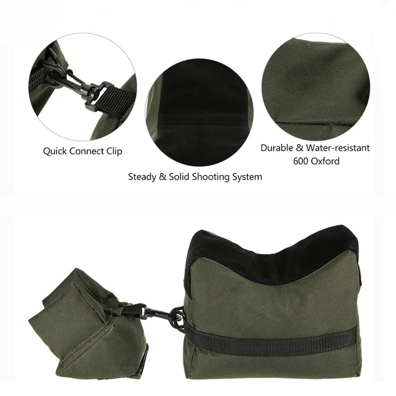 Front & Rear Hunting Rifle Target Tactical Bench Support Sandbag Sniper Rifle Gun Shooting Rest Bag Stand Set Gun Accessories