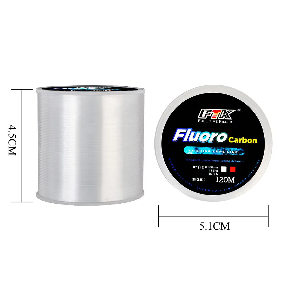 120M fluorocarbon coated fishing line, carbon fiber lead, fishing lure, sinking line, far throw fishing gear