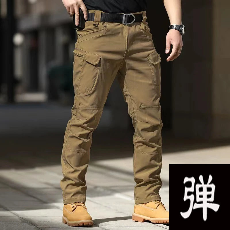 Men's Spring Fall Autumn Elastic Tactical Pants Camping Hiking Fishing Trekking Climbing Outdoor Cargo Trousers Quick Dry Sports