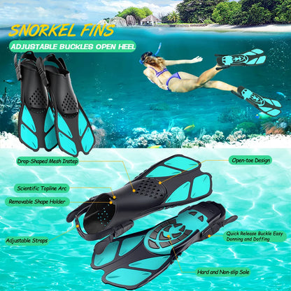 Snorkel Fins with Adjustable Buckles