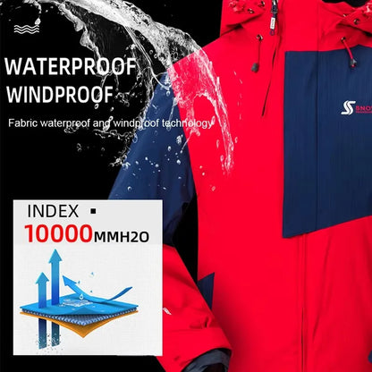 Men Ski Jackets Windproof Waterproof Skiing Snowboarding Jackets Winter Outdoor Sports Ski Coats Male Thick Warm Ski Equipment