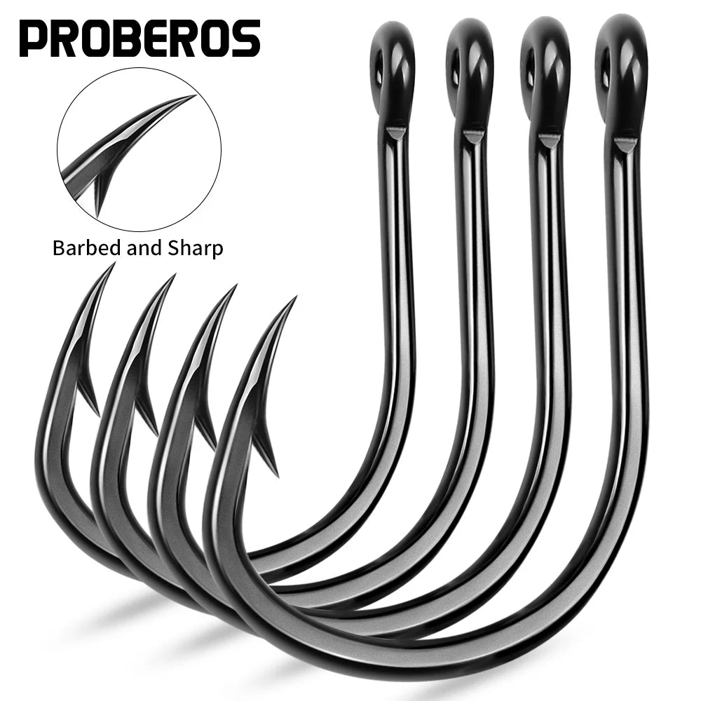 10Pcs/lot High Carbon Steel Fishhook with Barb