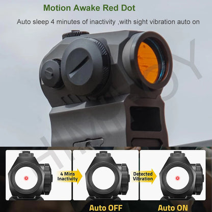 Red Dot Sight Motion Awake 2 MOA 1X20mm Red Dot Optics Scope With Riser Mount For Rifle Hunting Scopes