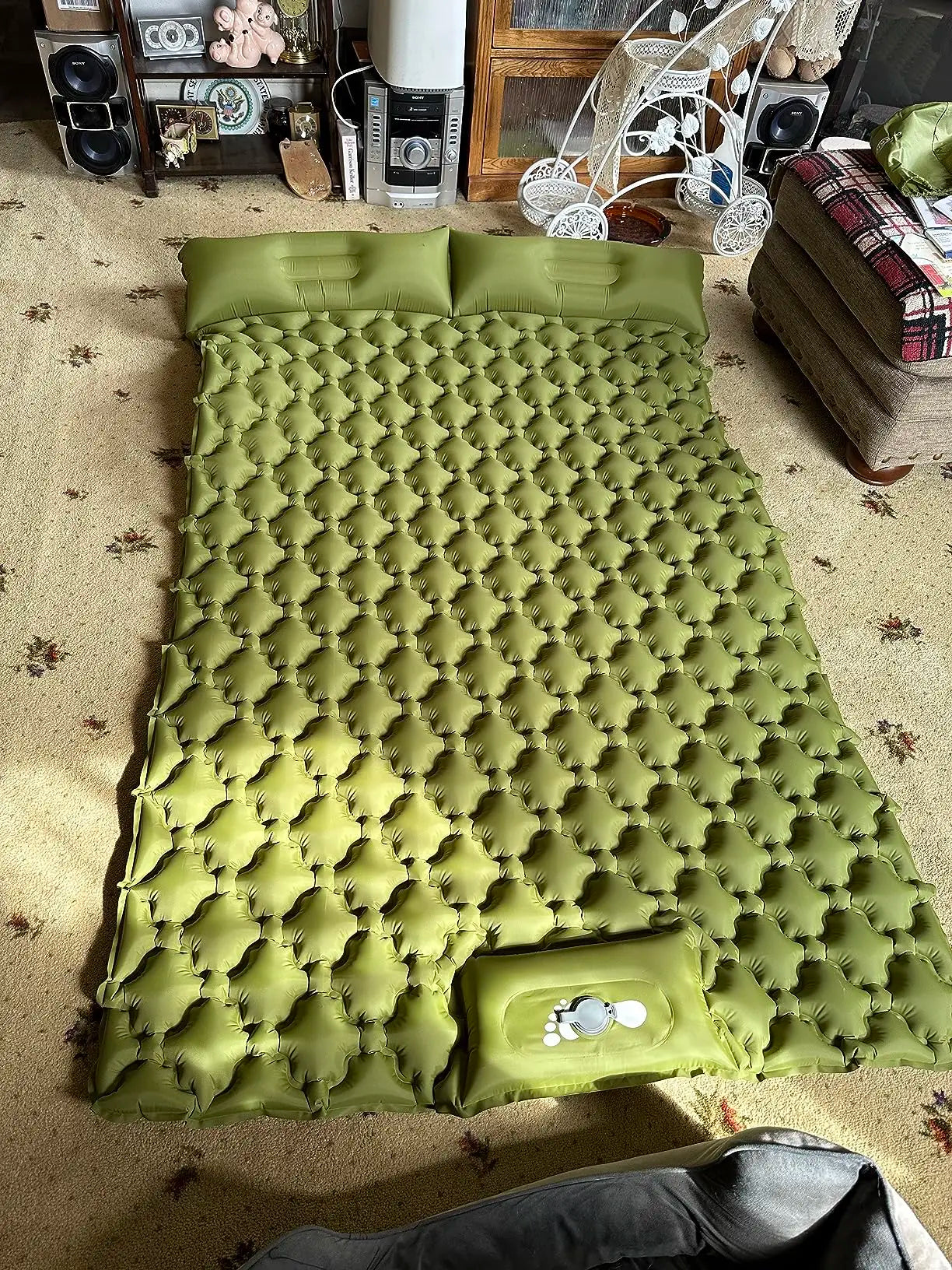 Double Inflatable Sleeping Pad with Pillow