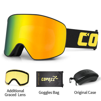 COPOZZ Brand Ski Goggles Men Women double layers big Snowboard Goggles Anti-fog UV400 Skate Skiing Snowboard Goggles