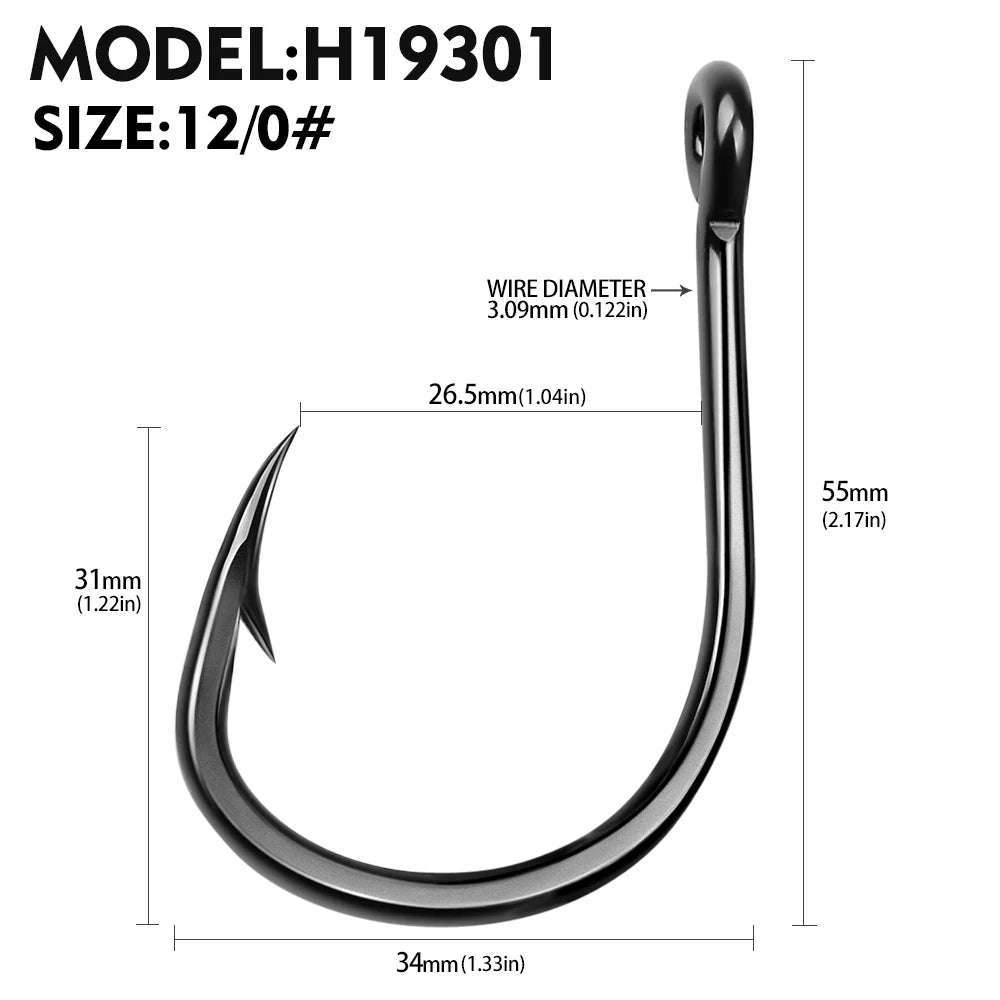 10Pcs/lot High Carbon Steel Fishhook with Barb