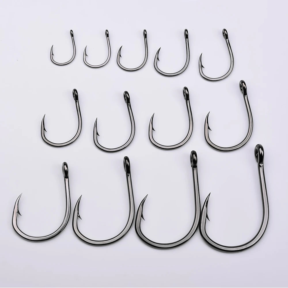 10Pcs/lot High Carbon Steel Fishhook with Barb