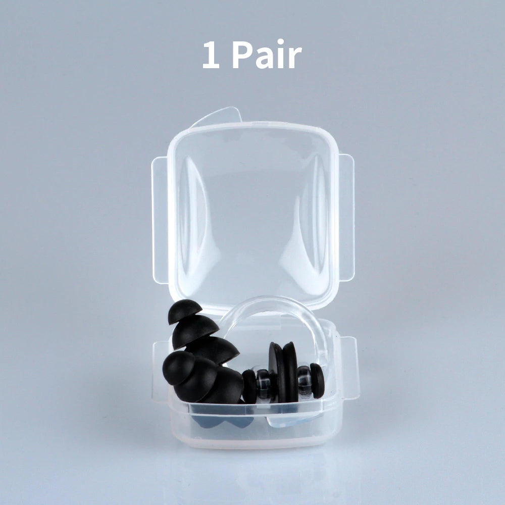 1/5 Pcs Waterproof Soft Silicone Swim Earplugs Nose Clip Set Reusable Swimming Accessories