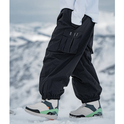 2025 New Winter Men's and Women's Single Board Ski Pants Double Board Ski Pants Windproof, Waterproof, Warm, Thickened Oversize