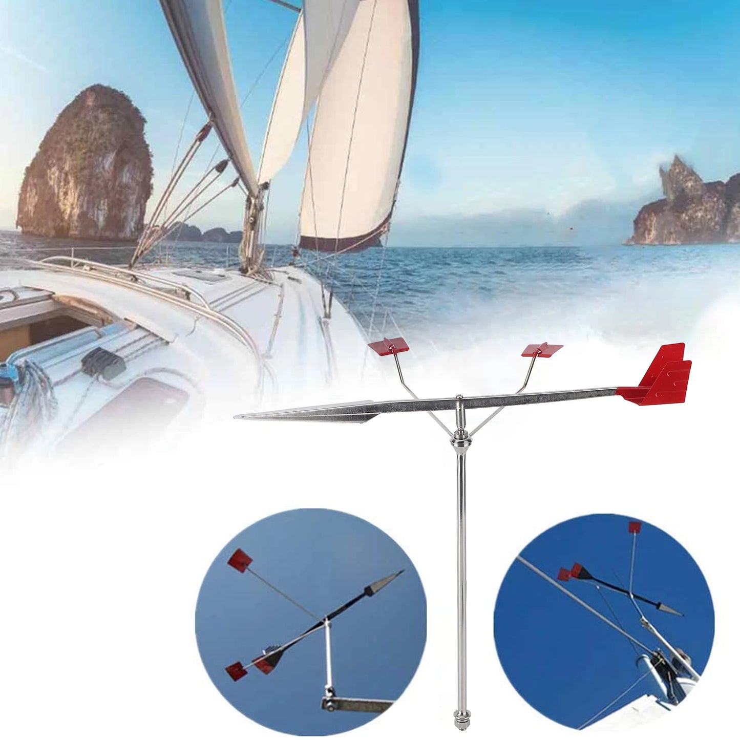 Boat Wind Vane Marine Weather Vane Wind Direction Indicator 304 Stainless Steel for Yacht Boat Sailing Weathervane Weather Vane