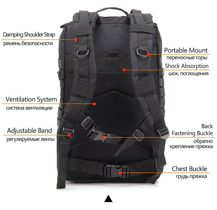 Assault Pack for Hiking, Traveling, Trekking