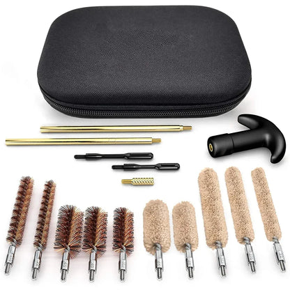 16Pcs/set Tactical Gun Cleaning Kit Universal Handgun Pistol Brass Rod for .22/9mm/.40/357 Caliber Barrel Cleaning Kit