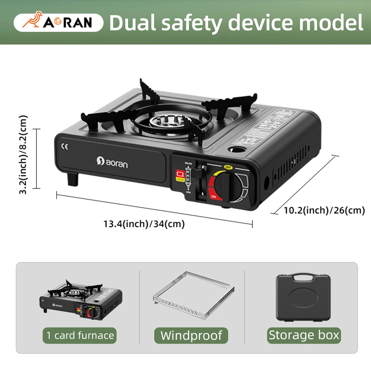 2900W Outdoor Gas Stove with Carry Box