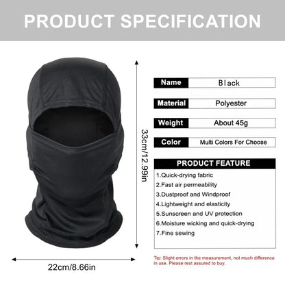 Tactical Balaclava Bicycle Riding Windproof Full Cover Outdoor Hunting Hiking Head Warm Shield Ski Scarf