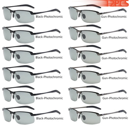 Men Photochromic Polarized Sunglasses Driving Fishing Chameleon Glasses Change Color Sun Glasses Day Night Vision UV400 Eyewear