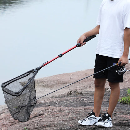 Sougayilang Fishing Tool Net Fishing trackle 75/95/115cm Portable Retractable Folding Fishing Net for Bass Carp Trout Fishing