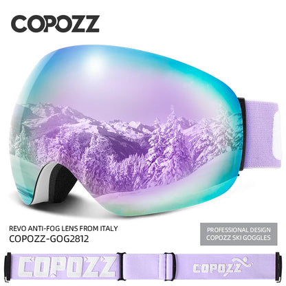 COPOZZ Winter Sports Ski Goggles UV400 Protection Ski Mask Male Female Anti-Fog Big Face Snow Glasses Skiing Snowboard Eyewear