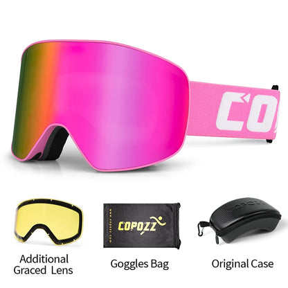 COPOZZ Brand Ski Goggles Men Women double layers big Snowboard Goggles Anti-fog UV400 Skate Skiing Snowboard Goggles