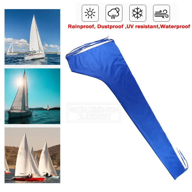 Waterproof Mainsail Boom Cover Boat Cover 210D Anti UV Sunshade Dustproof Boom Sail Cover 8-9ft 9-10ft 10-11ft 11-12ft 12-13ft