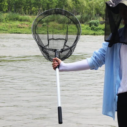 Sougayilang Fishing Tool Net Fishing trackle 75/95/115cm Portable Retractable Folding Fishing Net for Bass Carp Trout Fishing