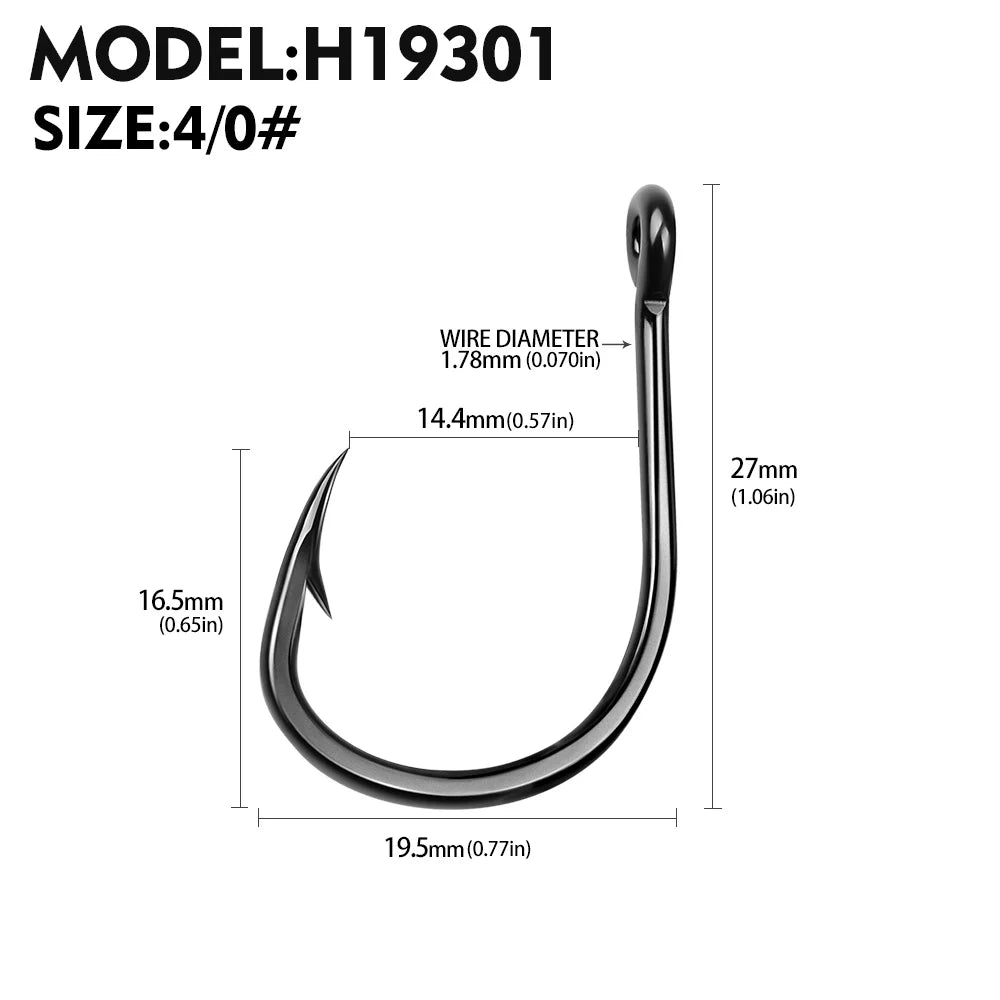 10Pcs/lot High Carbon Steel Fishhook with Barb