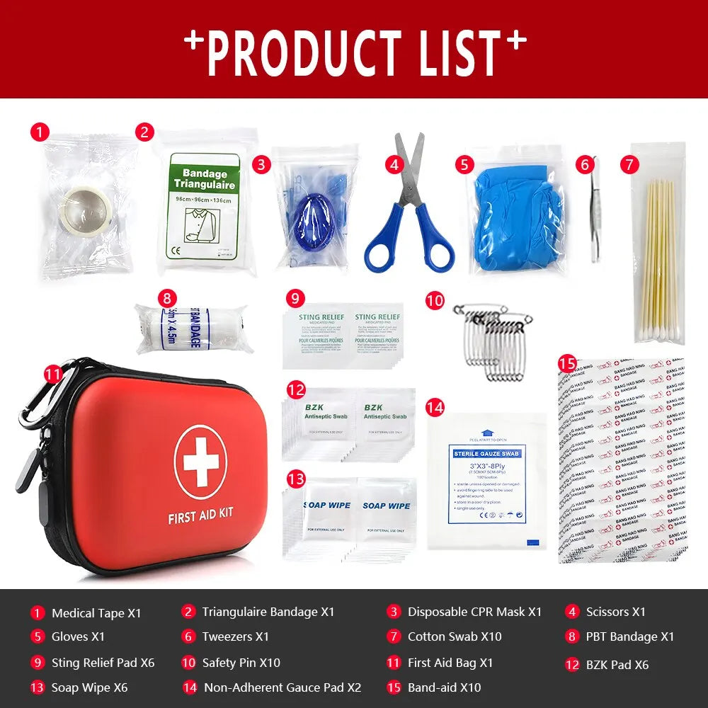 Complete Portable Emergency Medical First Aid Kit