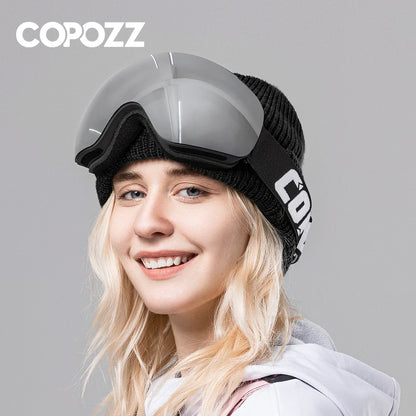 COPOZZ Winter Sports Ski Goggles UV400 Protection Ski Mask Male Female Anti-Fog Big Face Snow Glasses Skiing Snowboard Eyewear