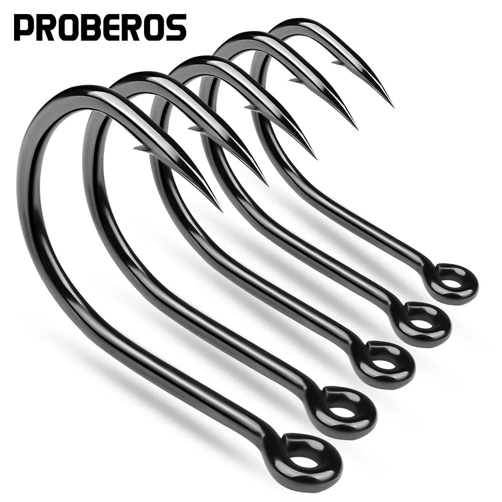 10Pcs/lot High Carbon Steel Fishhook with Barb