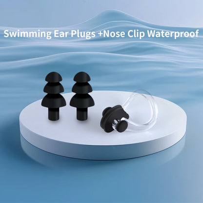 1/5 Pcs Waterproof Soft Silicone Swim Earplugs Nose Clip Set Reusable Swimming Accessories