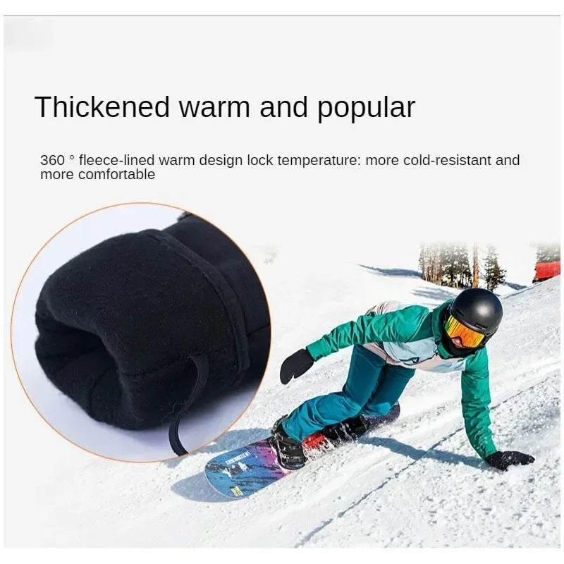 Skiing Snowboarding Gloves 2025 New Men Women Winter Touch Screen Thermal Thick Snow Waterproof Windproof Snowmobile Mittens