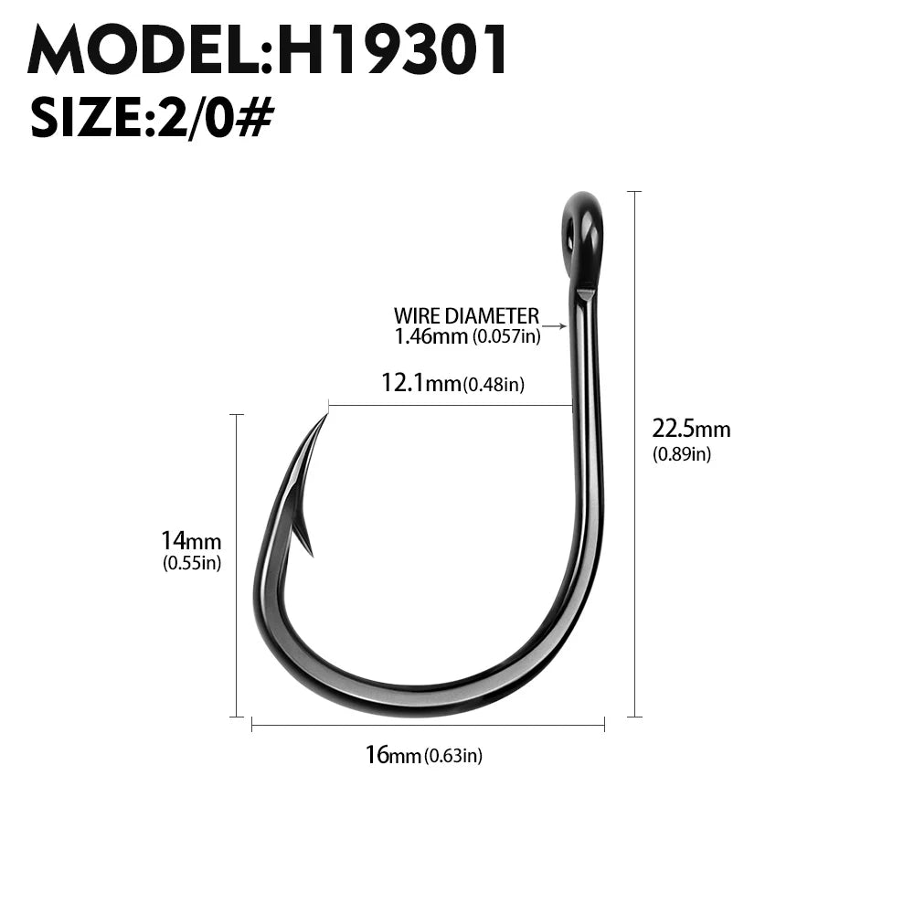 10Pcs/lot High Carbon Steel Fishhook with Barb