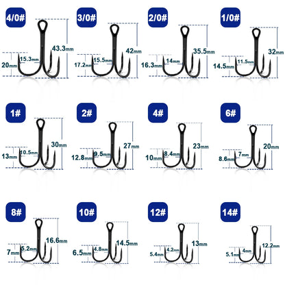 Triple Hooks for Hard Lures Saltwater Fishing