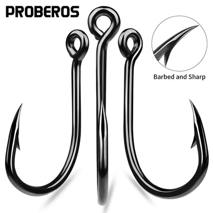 10Pcs/lot High Carbon Steel Fishhook with Barb