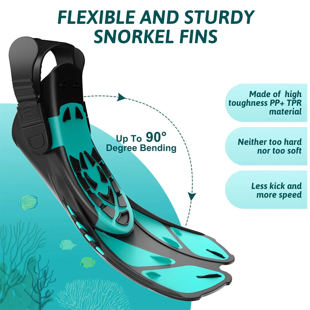 Snorkel Fins with Adjustable Buckles