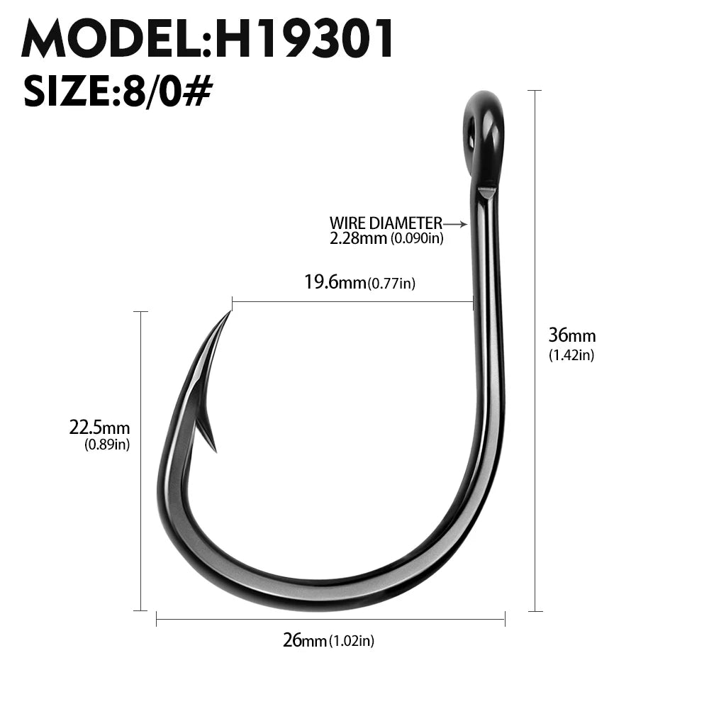 10Pcs/lot High Carbon Steel Fishhook with Barb