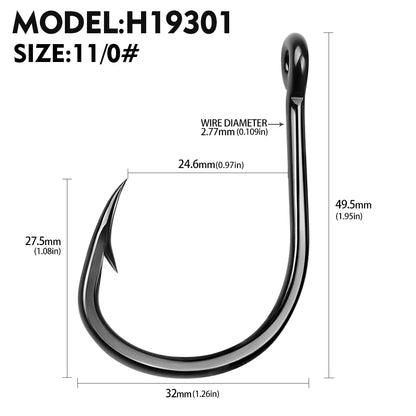 10Pcs/lot High Carbon Steel Fishhook with Barb