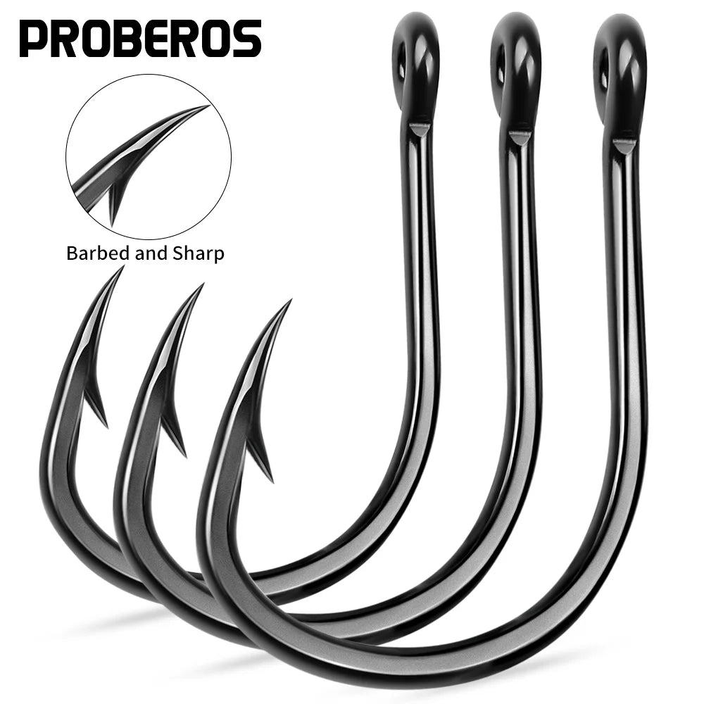 10Pcs/lot High Carbon Steel Fishhook with Barb