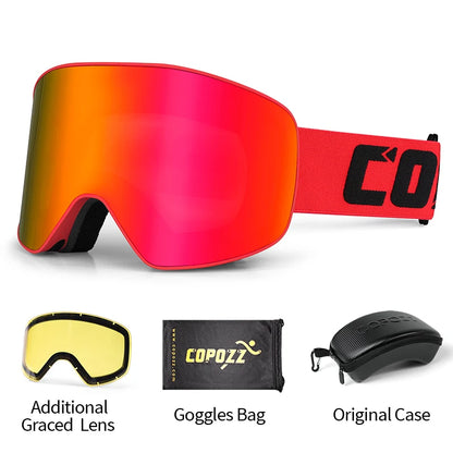 COPOZZ Brand Ski Goggles Men Women double layers big Snowboard Goggles Anti-fog UV400 Skate Skiing Snowboard Goggles