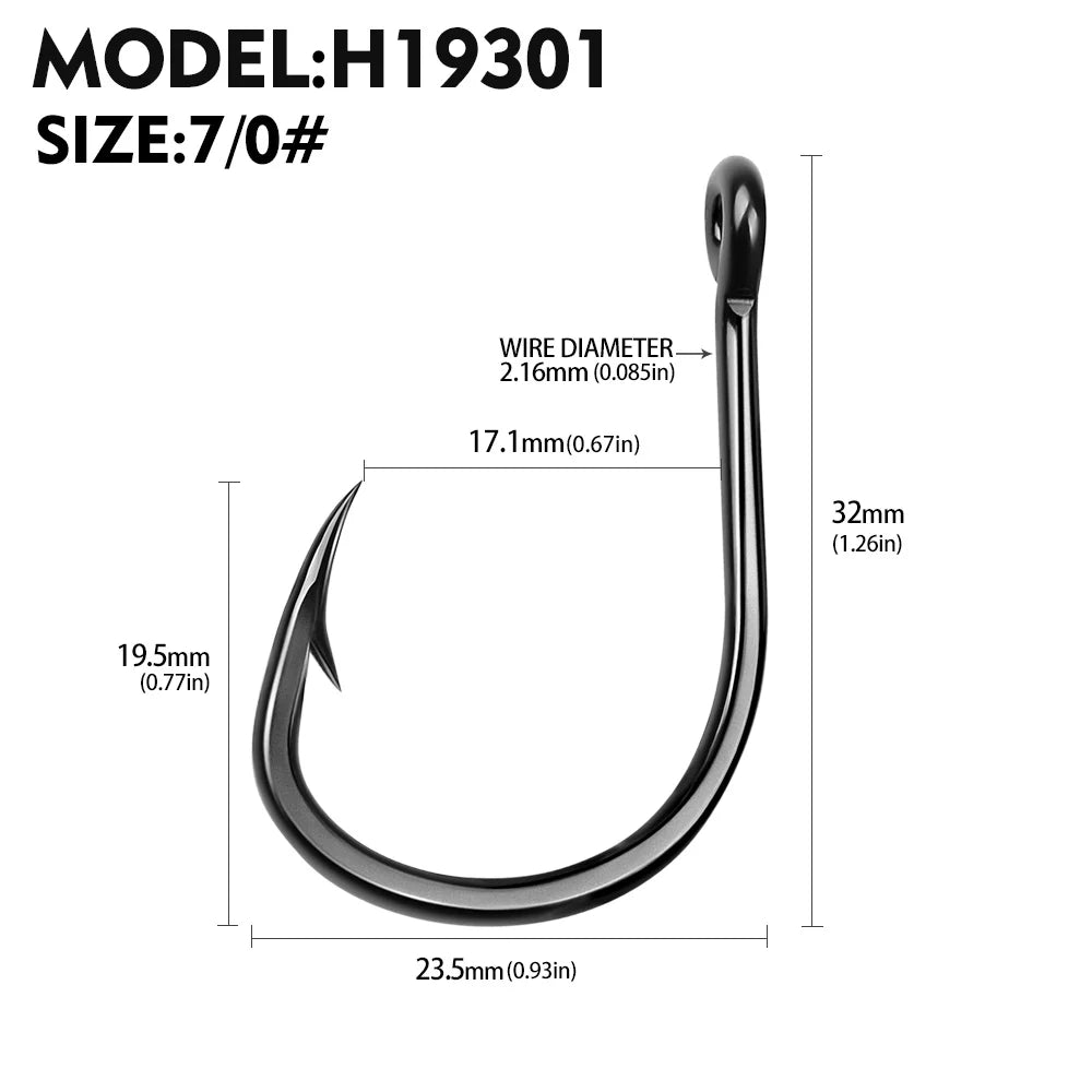 10Pcs/lot High Carbon Steel Fishhook with Barb