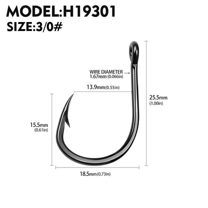 10Pcs/lot High Carbon Steel Fishhook with Barb