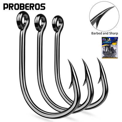 10Pcs/lot High Carbon Steel Fishhook with Barb