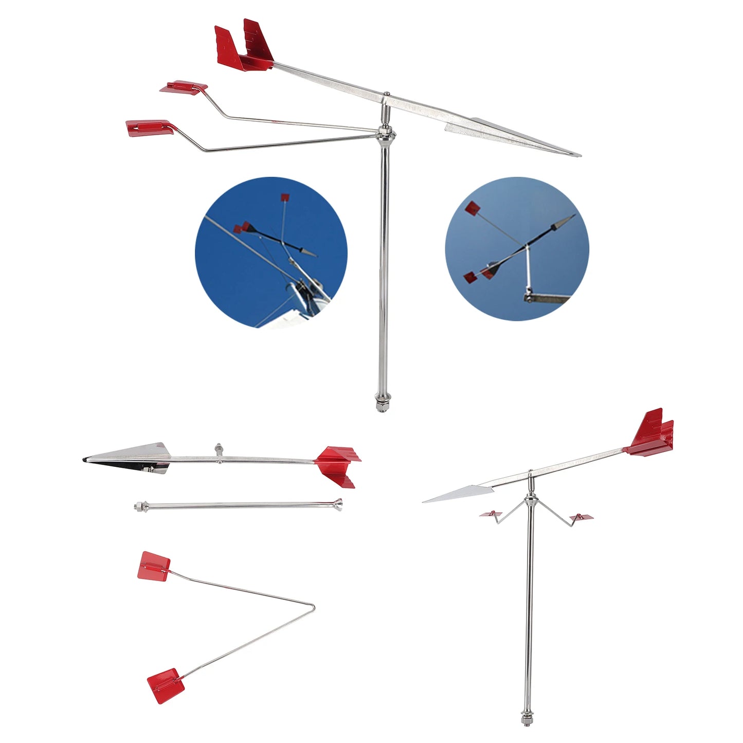 Boat Wind Vane Marine Weather Vane Wind Direction Indicator 304 Stainless Steel for Yacht Boat Sailing Weathervane Weather Vane