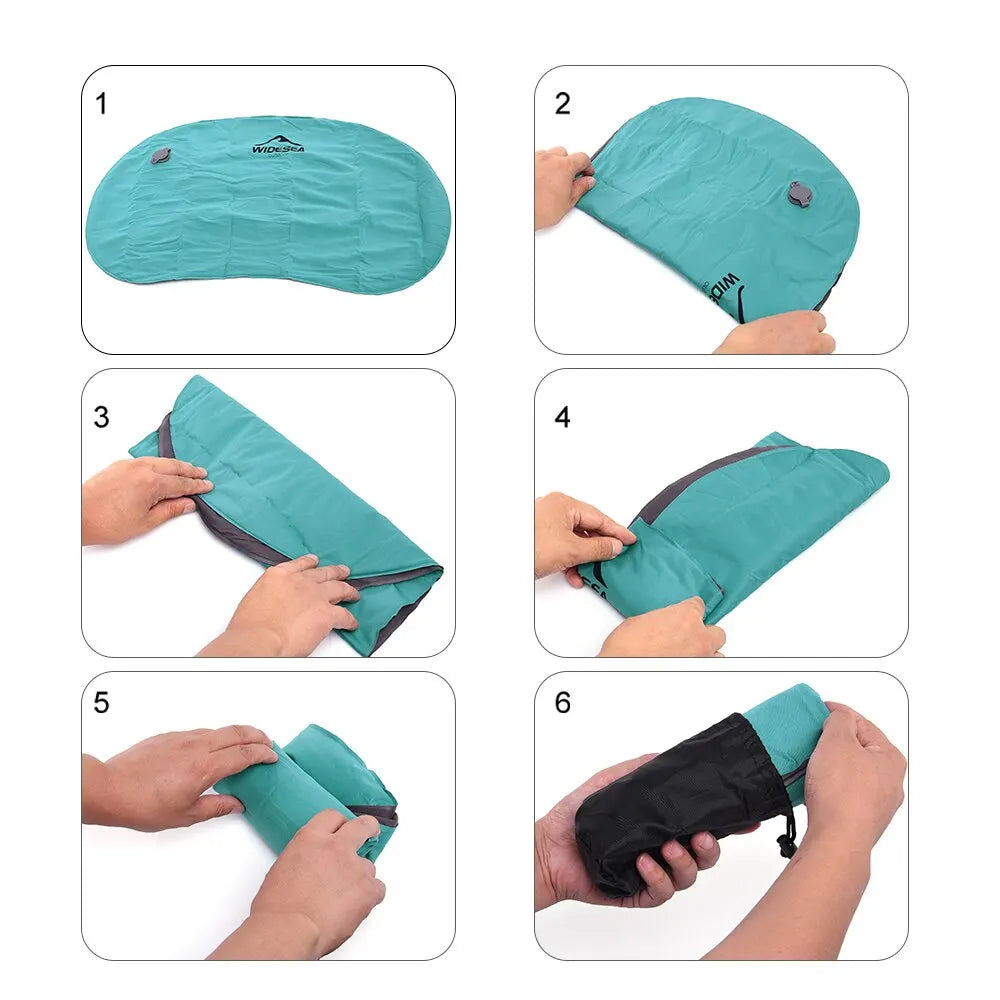 Widesea Portable Inflatable Pillow Camping Equipment Compressible Folding Air Cushion Outdoor Protective Tourism Sleeping Gear