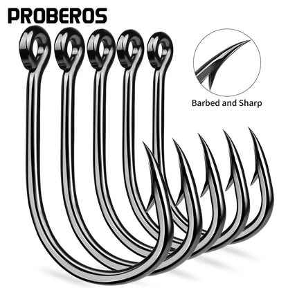 10Pcs/lot High Carbon Steel Fishhook with Barb