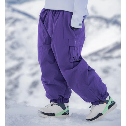 2025 New Winter Men's and Women's Single Board Ski Pants Double Board Ski Pants Windproof, Waterproof, Warm, Thickened Oversize