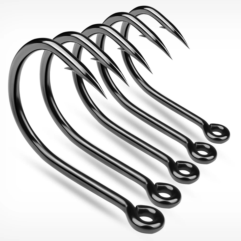 10Pcs/lot High Carbon Steel Fishhook with Barb