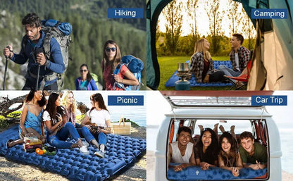 Double Inflatable Sleeping Pad with Pillow