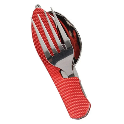 Foldable Camping Utensil Set - Multi-Functional Knife, Fork, Spoon Combo For Outdoor Activities And Sports Camping Picnic Travel