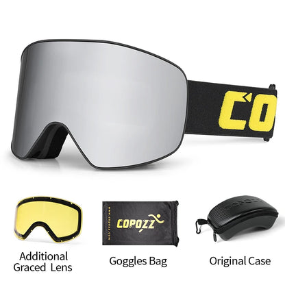 COPOZZ Brand Ski Goggles Men Women double layers big Snowboard Goggles Anti-fog UV400 Skate Skiing Snowboard Goggles