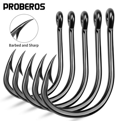 10Pcs/lot High Carbon Steel Fishhook with Barb